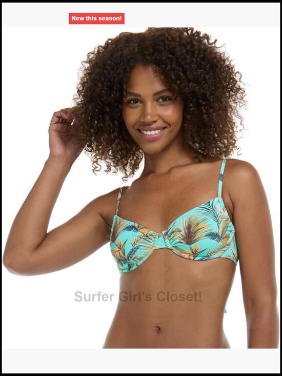 Other - Underwire Bikini Top with Sash-tie Back, Removable Cups, Adjustable Straps,